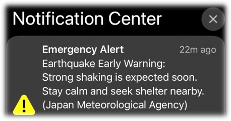 Japan Earthquake Emergency Alert